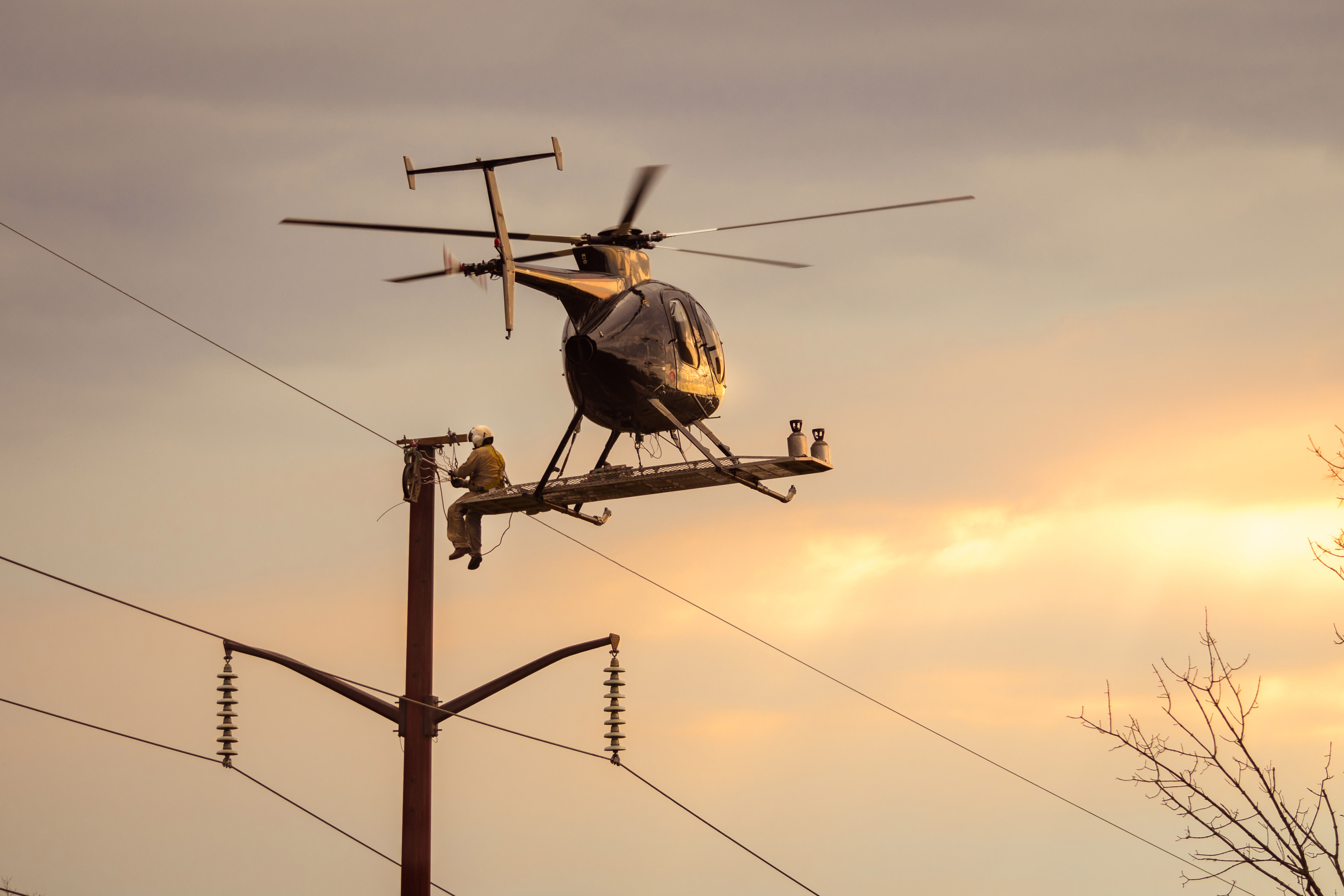 Augusta Helicopter Pole Setting